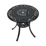 Living and Home Cast Aluminum Patio Dining Table With Umbrella Hole