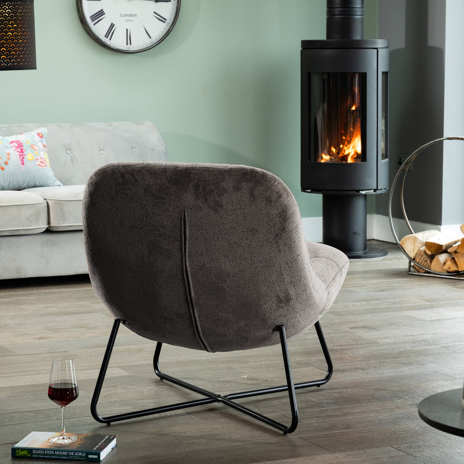 Merced Fabric Accent Chair | Grey