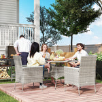 Rattan Dining Set, 4 Seater With 50mm Parasol Hole | Gray