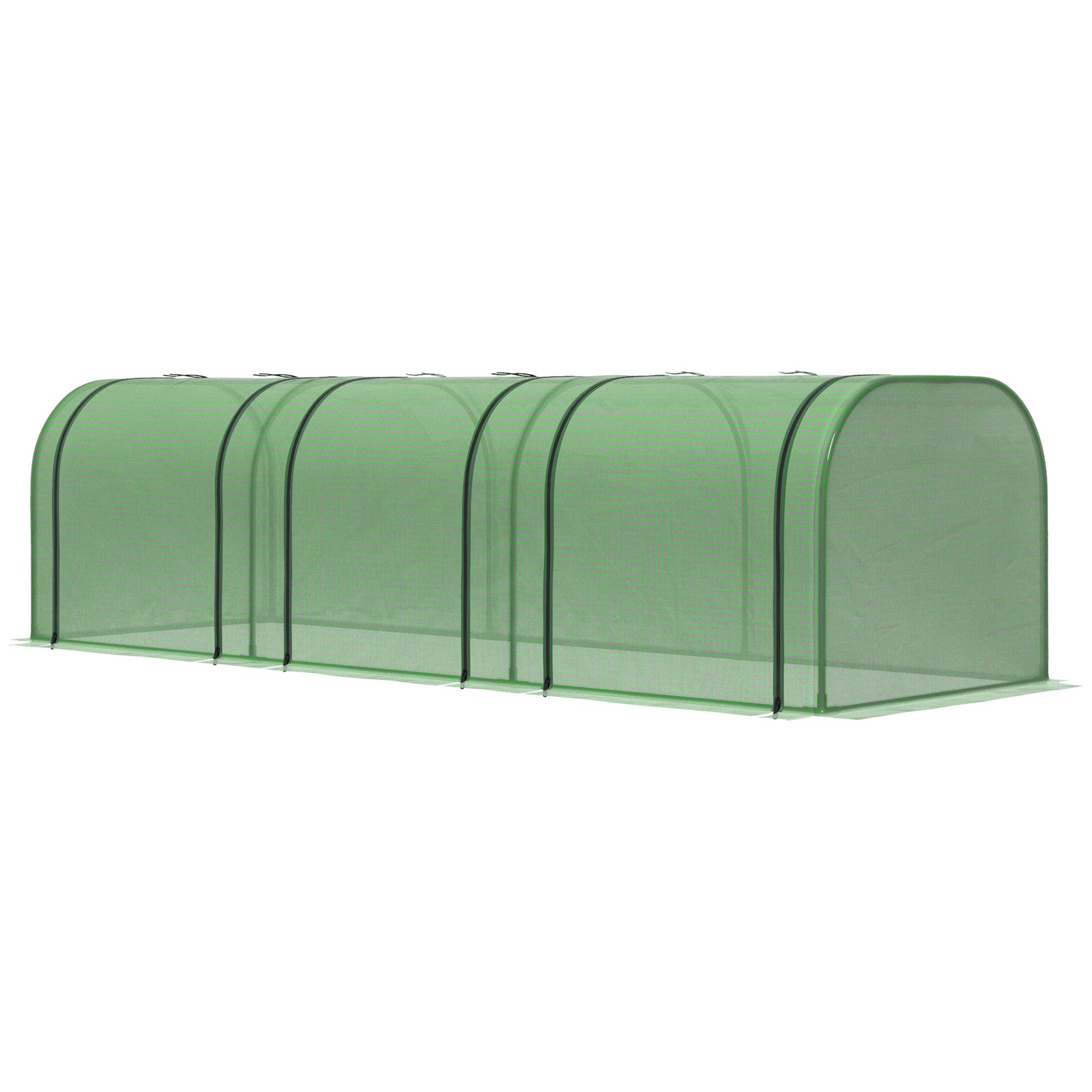 Green Tunnel Greenhouse With Zipped Doors | Green