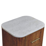 Aurora Marble Bedside, 2 Drawers, White and Brown | 6 | Brown