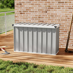 320l Outdoor Storage Box With Metal Frame – Weatherproof Garden & Patio Storage For Tools, Cushions, With Combination Lock | Light Grey