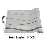 Modern Curve Striped Non-woven Wallpaper | Silver Grey