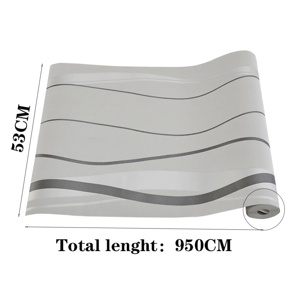 Modern Curve Striped Non-woven Wallpaper | Silver Grey