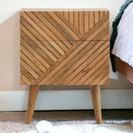 Solid Wood Lille 2 Drawer Bedside
