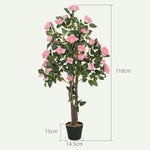 Set Of 2 Decorative Artificial Plants Rose Trees In Pot
