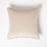 Filled Velvet Cushion With Piped Edge 46 X 46 Cm | 45cm x 45cm | Cream