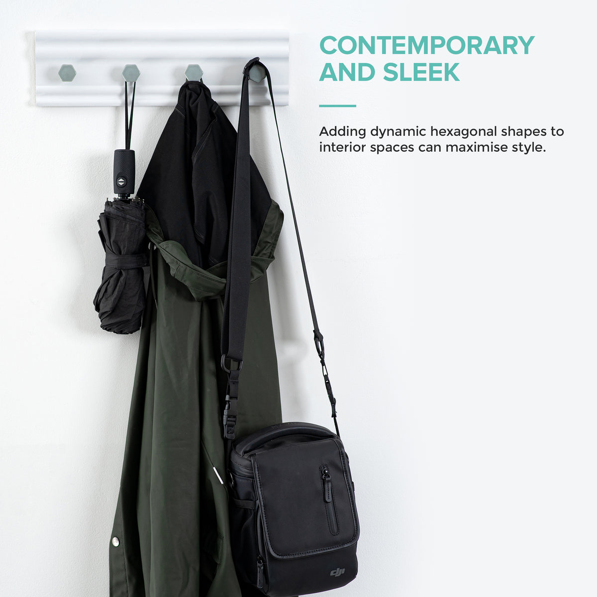 Livivo 4 Hook Wall Mounted Coat Rack With Hexagon Hooks