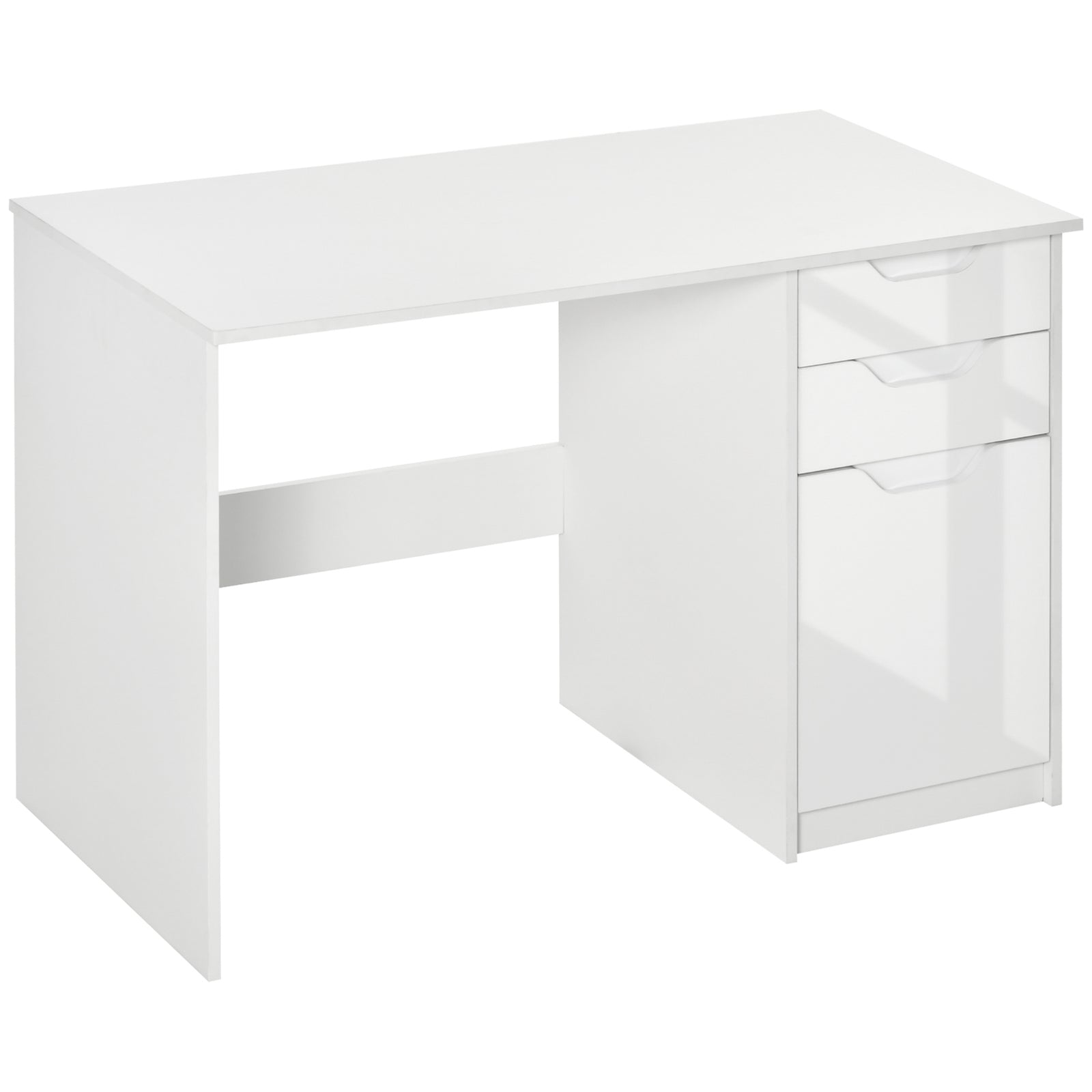Computer Desk W/ Drawers Modern Writing Workstation For Home | White