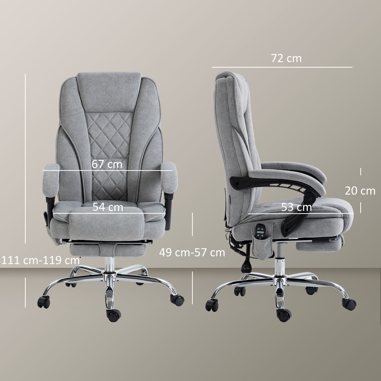 Massage Chair, Reclining Desk | Grey