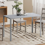 HOMCOM Modern Rectangular 4 Seater Dining Table With Tempered Glass Top