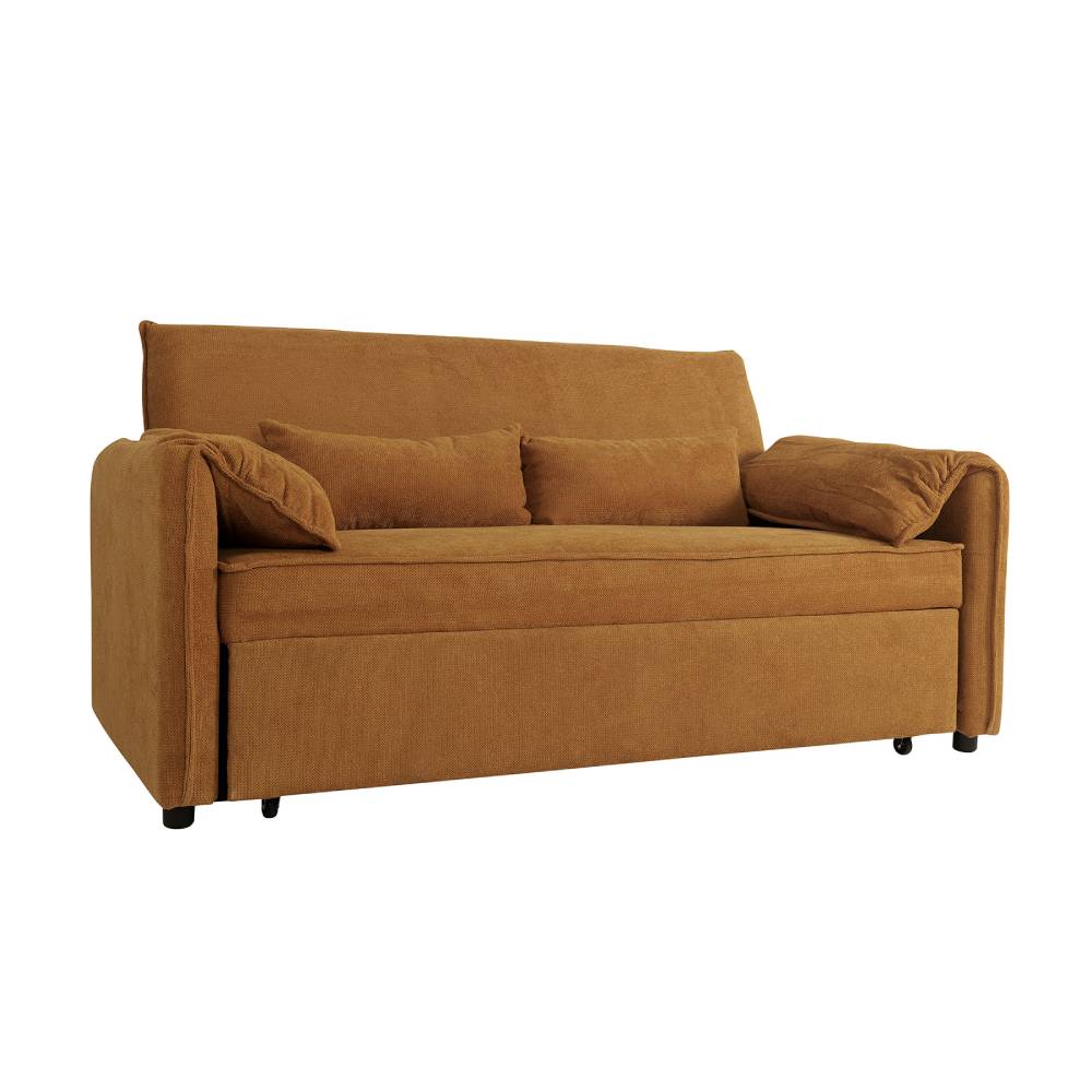 Fabric Sofa Bed With Adjustable Backrest And Easy Pull-out Mechanism | Ginger
