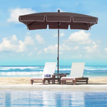 Aluminium Sun Umbrella 2x1.3m Parasol | Brown