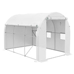3x2m Polytunnel Greenhouse W/ Roll-up Door & Windows