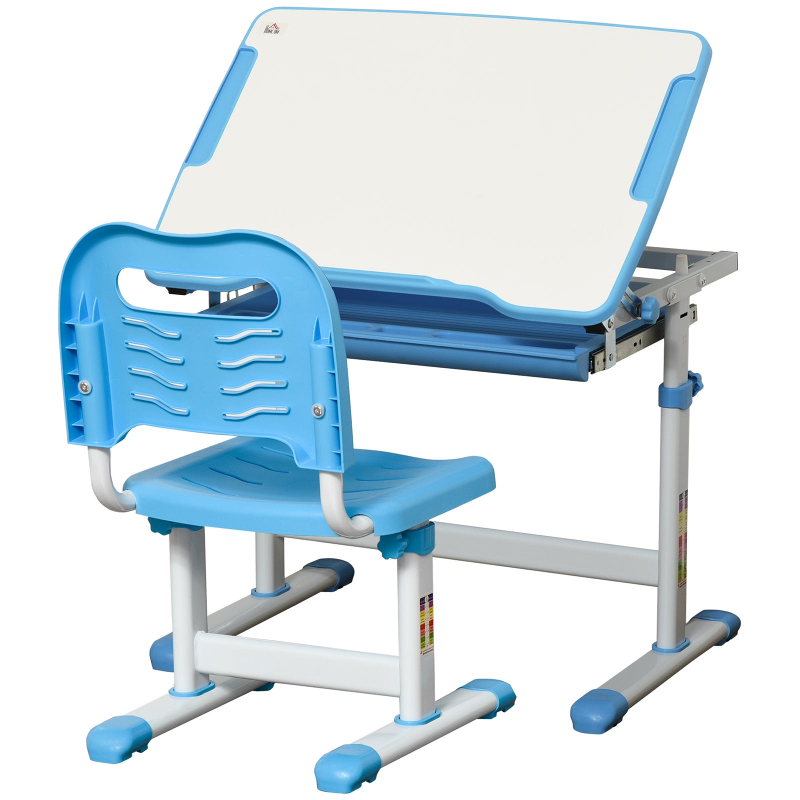 Kids Desk And Chair Set W/ Drawer, Pen Slot Hook | Blue