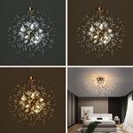 50cm Dandelion Ceiling Light Chandelier 6-light Modern Flush Mount Ceiling Light Fixture | Chrome