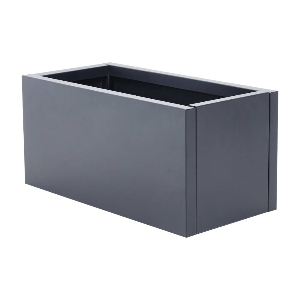 Zinc Galvanized Steel Planter Box With Drainage Hole –rectangle Raised Planter Box Outdoor Balcony Garden Trough Pot | Small | Anthracite Grey