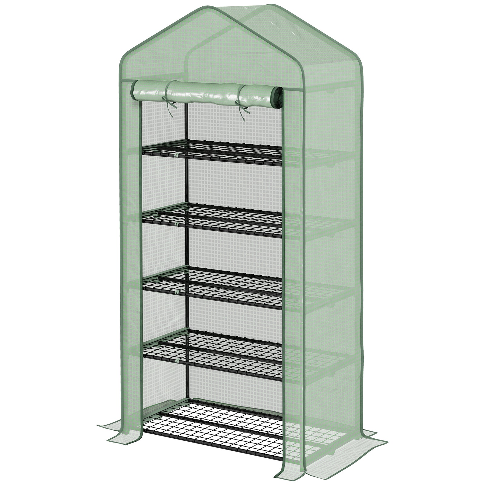5-tier Widened Mini Greenhouse W/ Door 193x90cm | Green