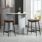 Upholstered Barstools Curved Seat Set Of 2 | Brown