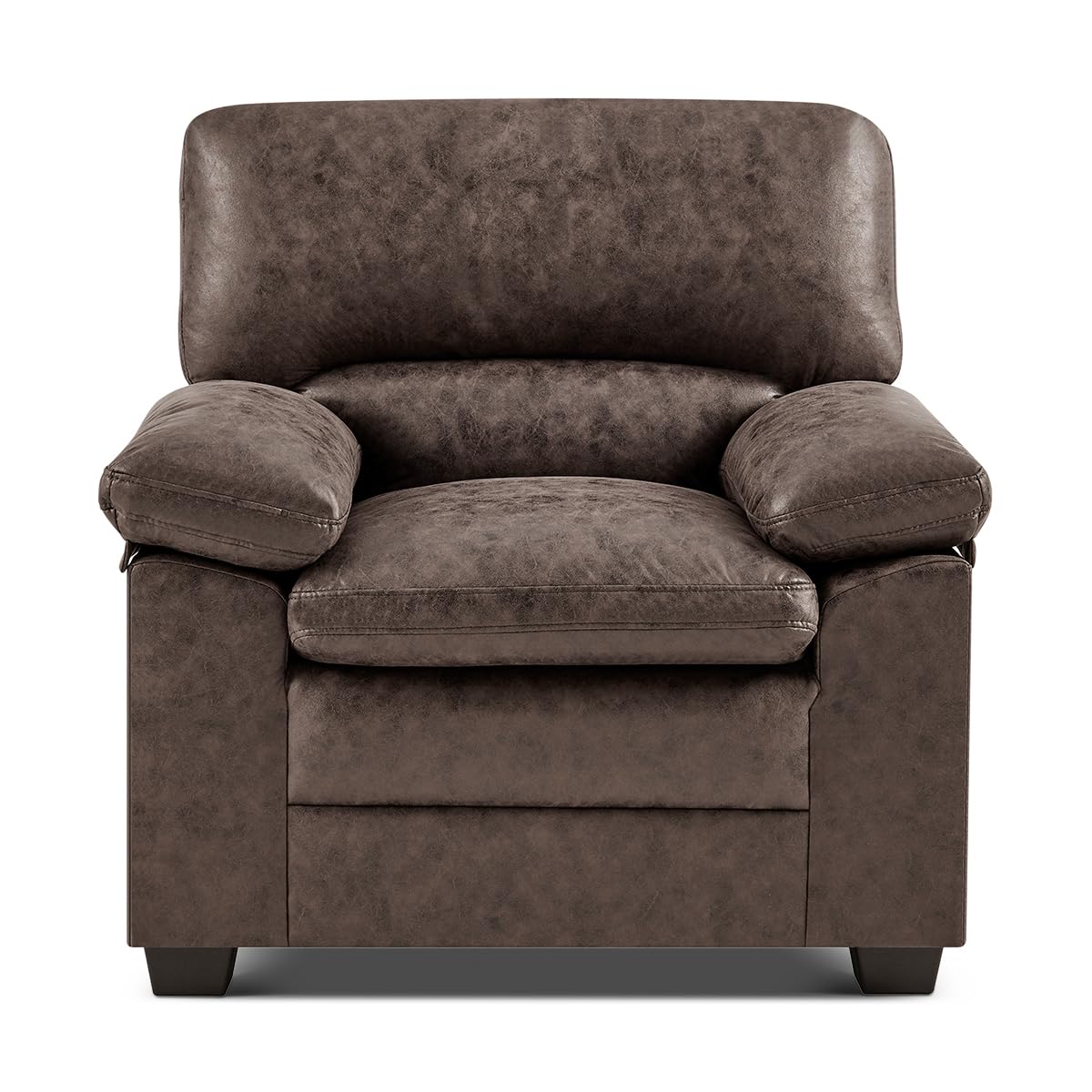 Oxford Faux Leather Sofa 1 Seater | Chocolate