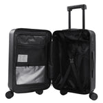 20 Inch Front Opening Suitcase With Tsa Lock And Usb Charging Port | Black