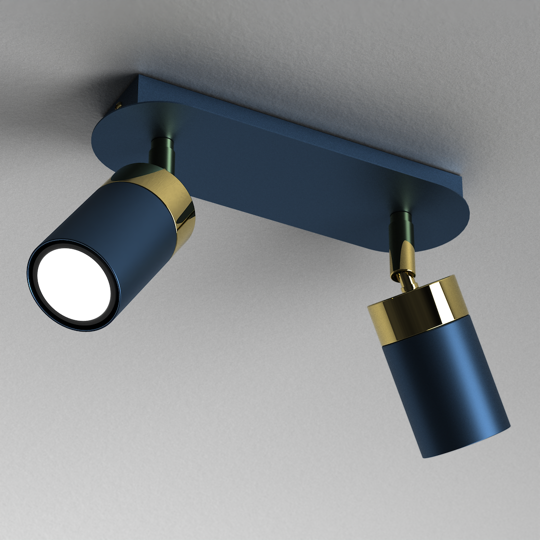 Ceiling Lamp Joker Navy Blue/gold 3xgu11