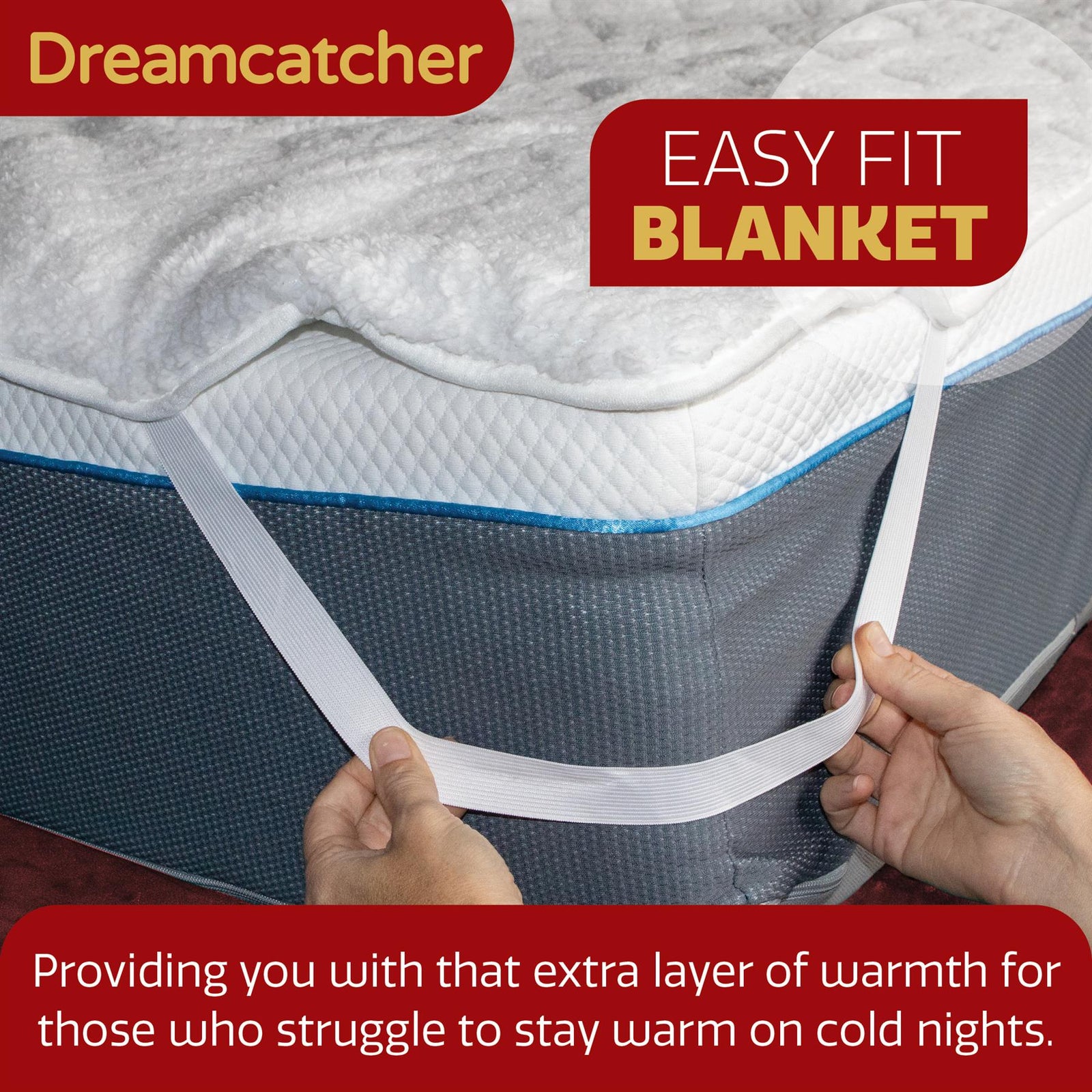 Deluxe Electric Blanket Fully Fitted Polar Fleece Heated Bed Underblanket 3 Heat Settings | Super King | White