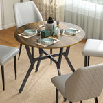 Small Kitchen Table With Black Steel Legs, Dining Table | Rustic Brown