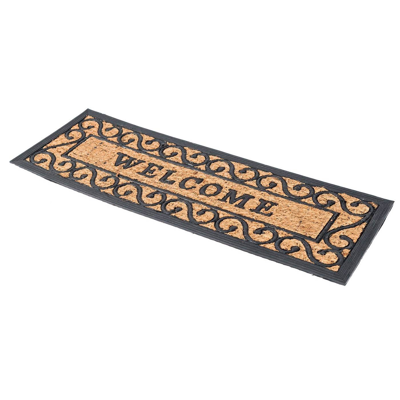 HOMESCAPES Welcome Rubber And Coir Doormat