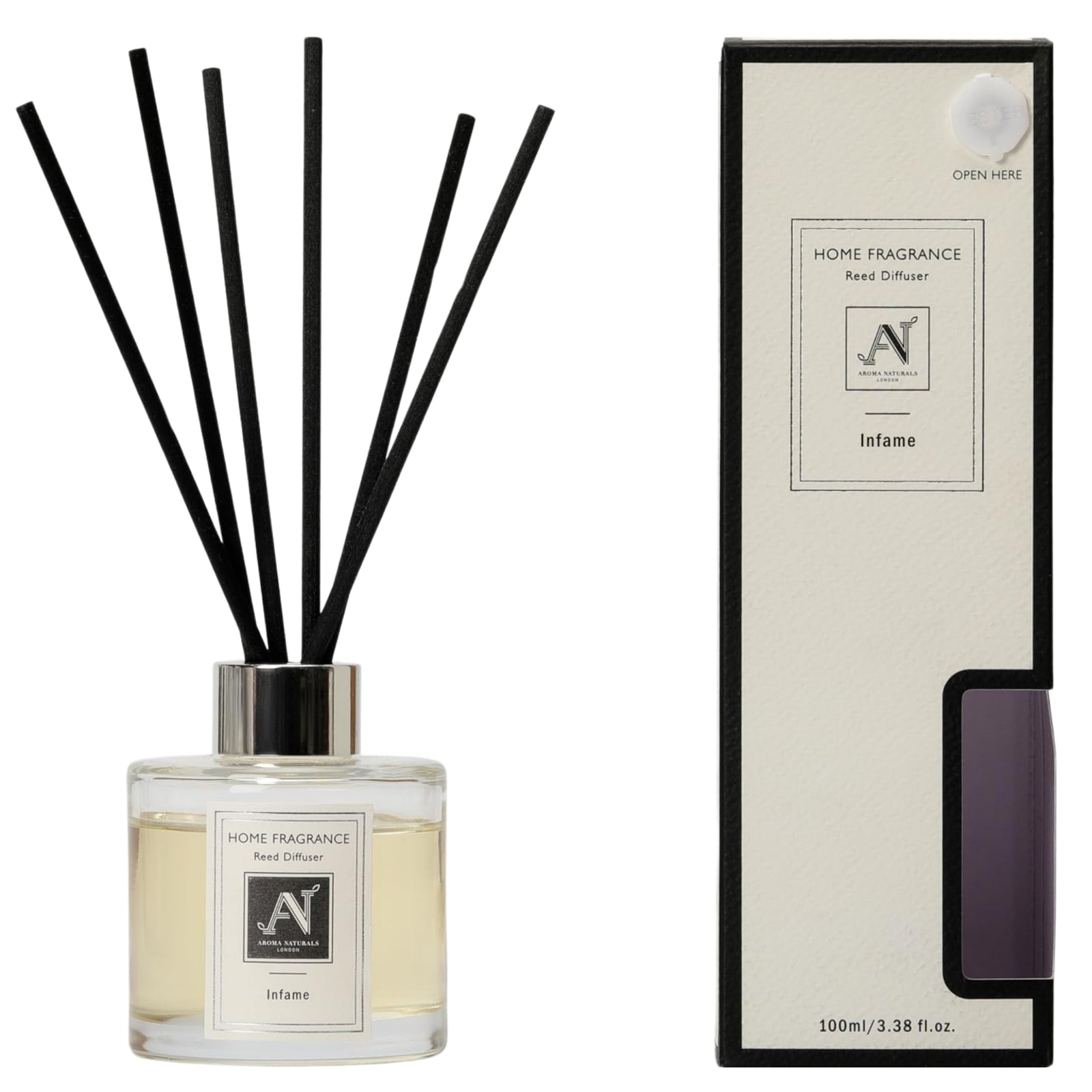 Minimalist Luxe Reed Diffuser With Metal Collar Infame Scent