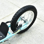 Dual Brakes Kick Scooter 12-inch Inflatable Wheel Ride On Toy For Age 5+ | Blue
