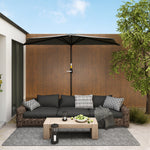 3(m) Half Parasol Semi Round Umbrella Patio Metal Frame