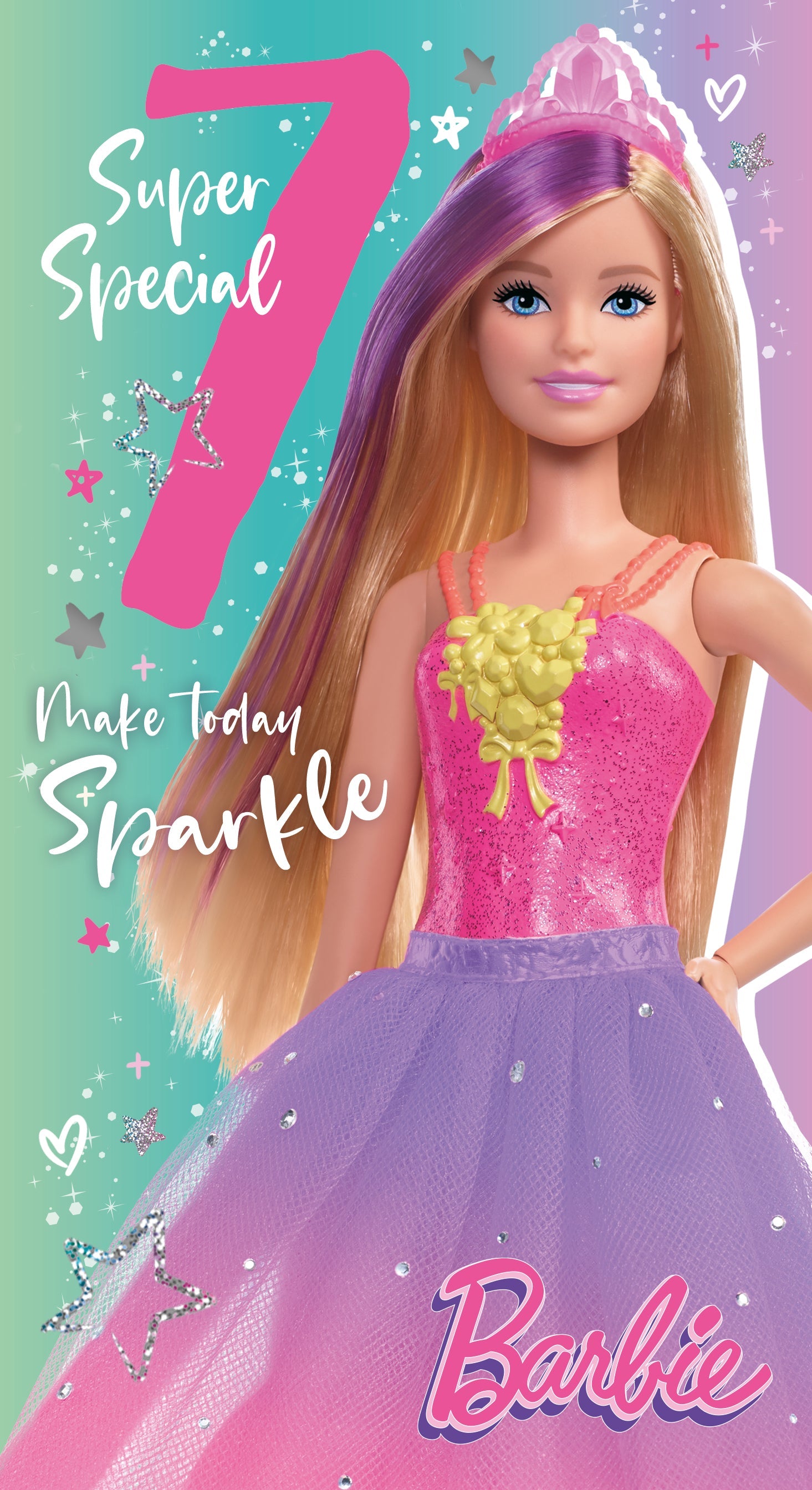 Barbie Age 7 Birthday Card Official Product