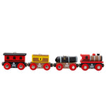 Wooden Pirate Train Engine & Carriages