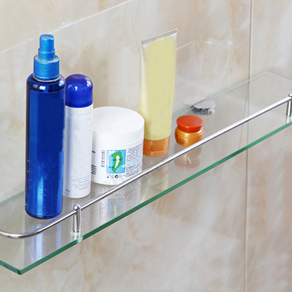50cm Shelf Tempered Glass 6mm Thick Storage Organizer Wall Mounted Bathroom