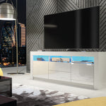 Shine Tv Unit 160cm With Led Lights | White