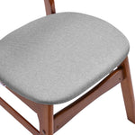 Set Of 2 Wooden Frame Linen Chair For Dining Room