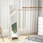 37 X 157 Cm Full Length Mirror With Frame For Bedroom | White