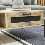 HOMCOM Industrial Coffee Table With Drawer