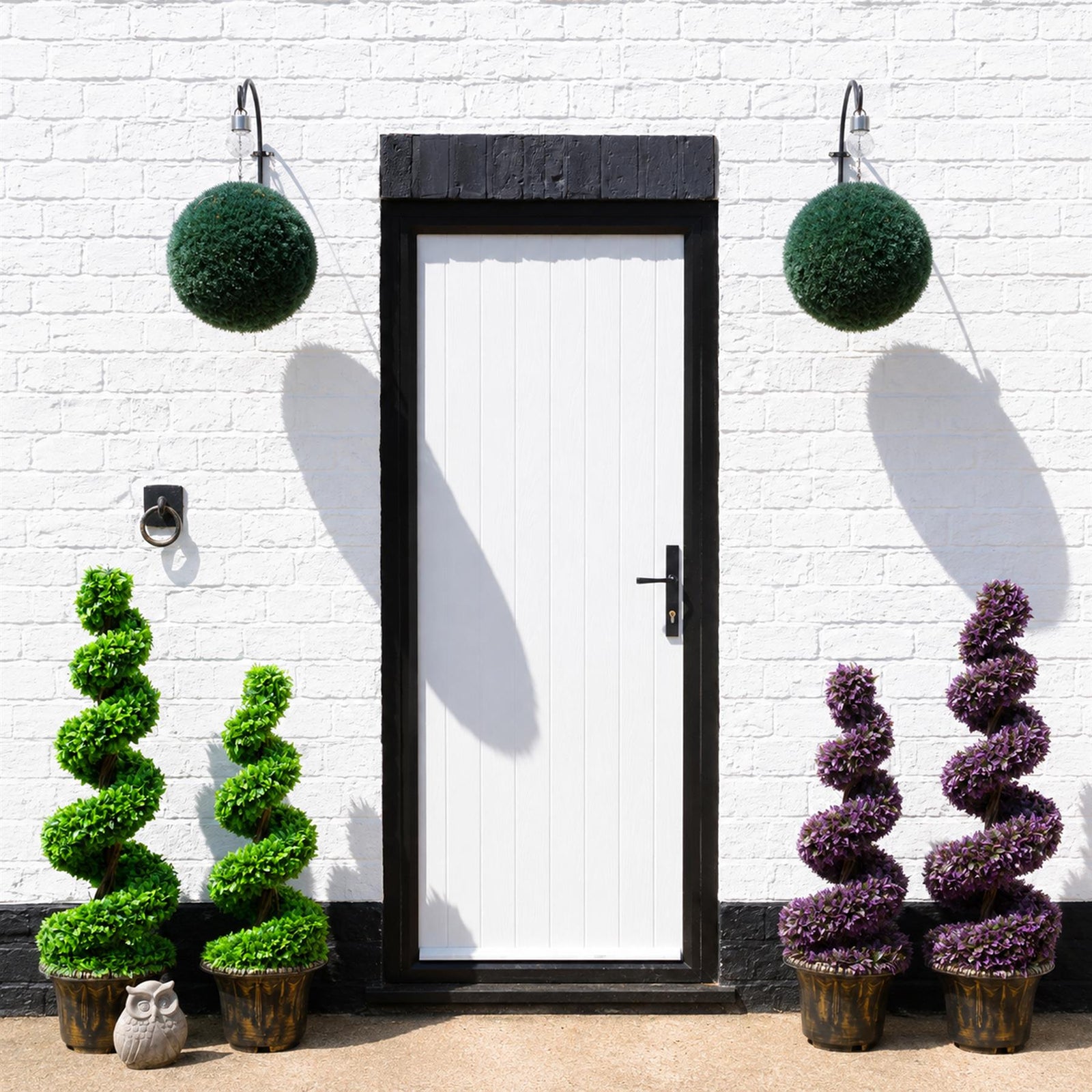 120cm Green Large  Spiral With Decorative Planter