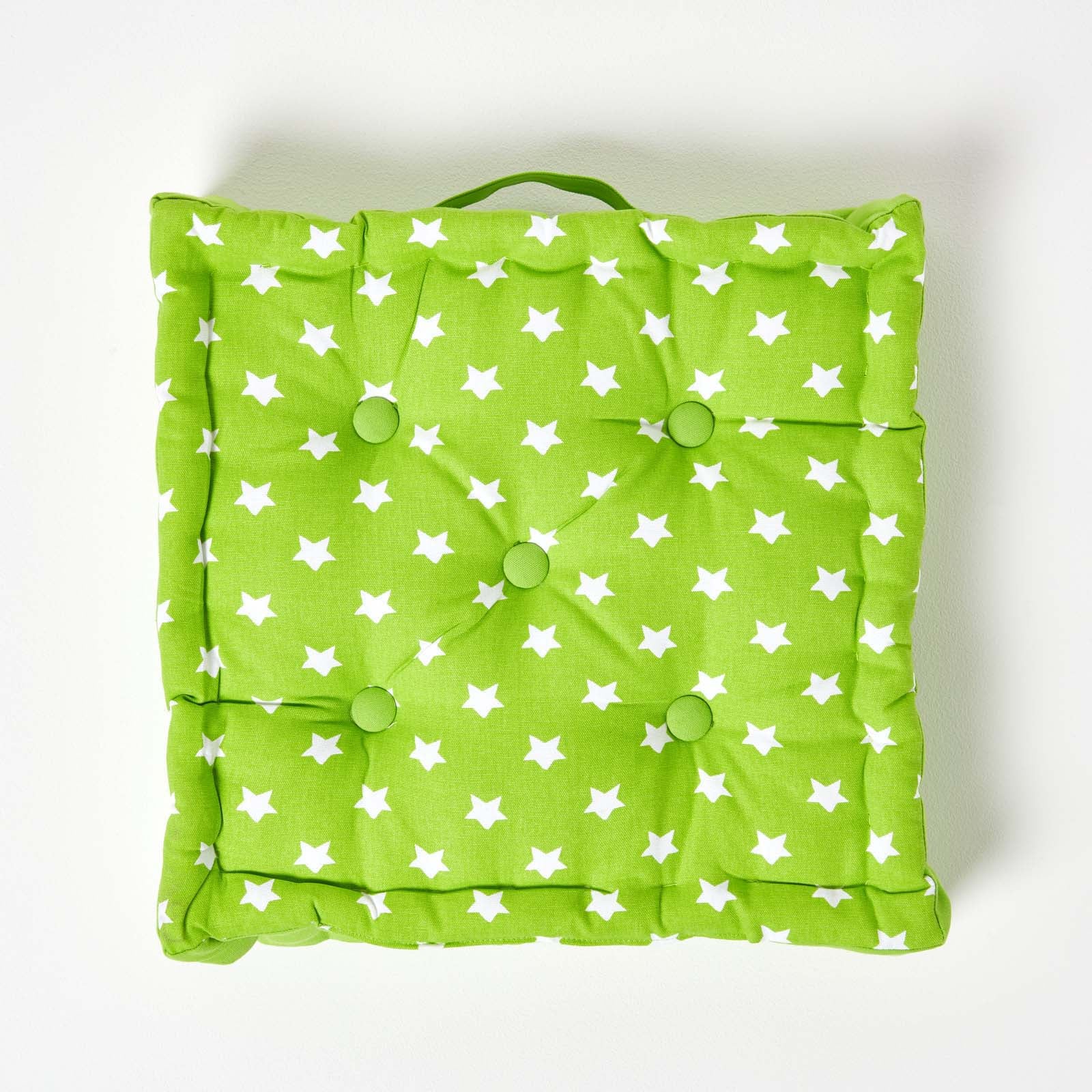 Cotton Stars Floor Cushion | 50cm x 50cm | Green