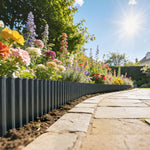 Metal Lawn Edging Border, 8 In X 21.3 Ft Garden Edging | Dark Grey