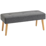 Upholstered Bed End Bench Ottoman Tufted Linen Entryway
