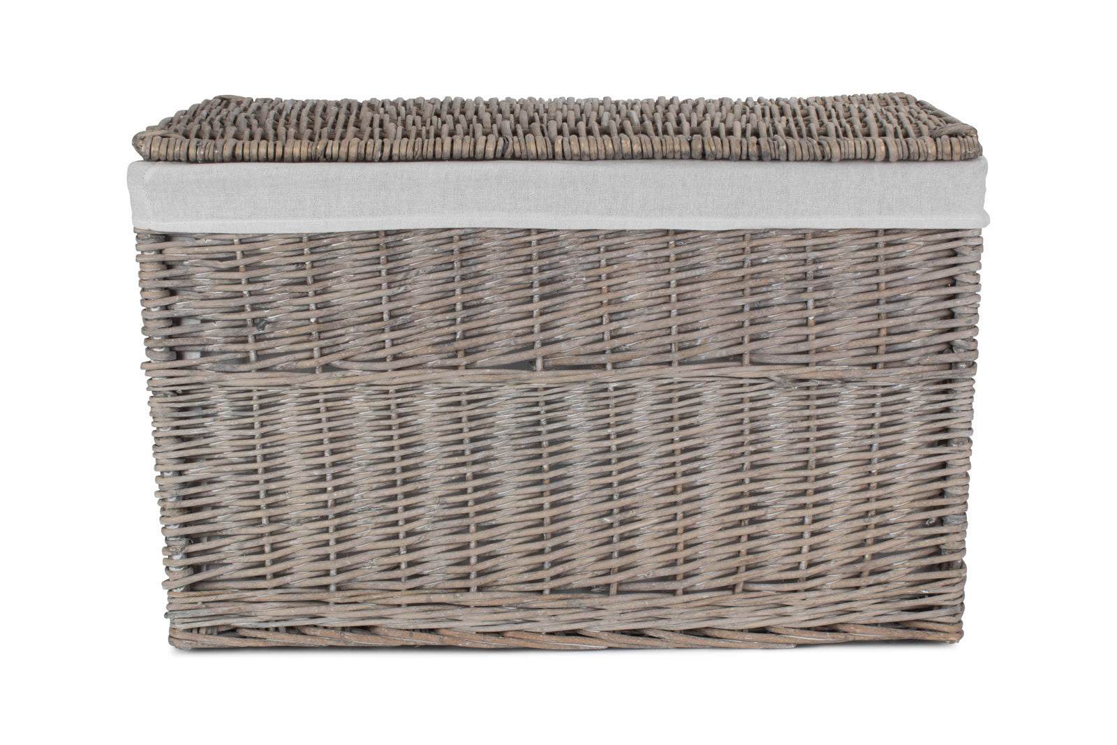 Wicker Grey Wash Finish Storage Basket | Extra Large | Gray