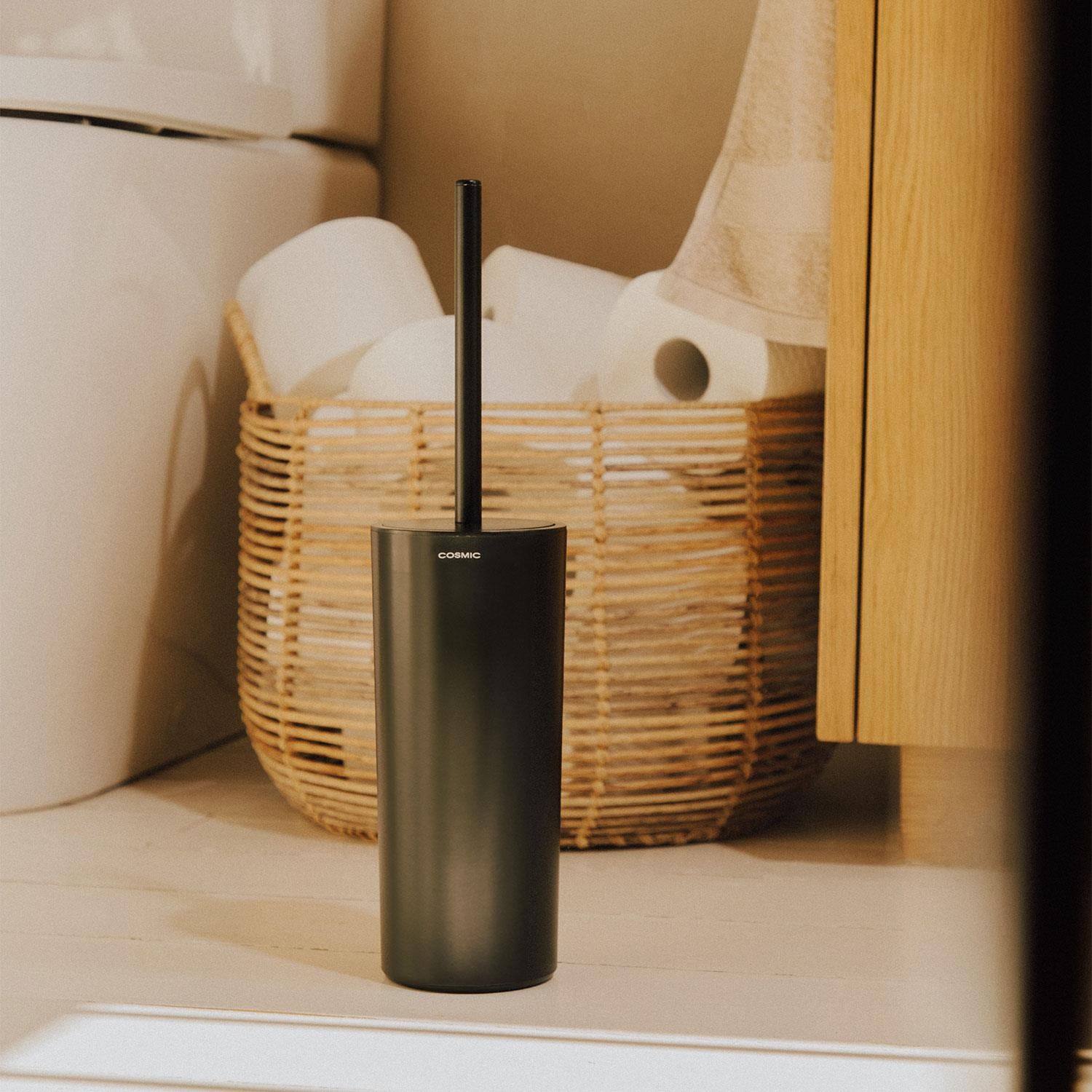 Toilet Brush Holder Gloss Chrome Free Standing Essentials Collection