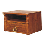 Artisan Furniture Solid Wood Turned Pillar Wall Nightstand