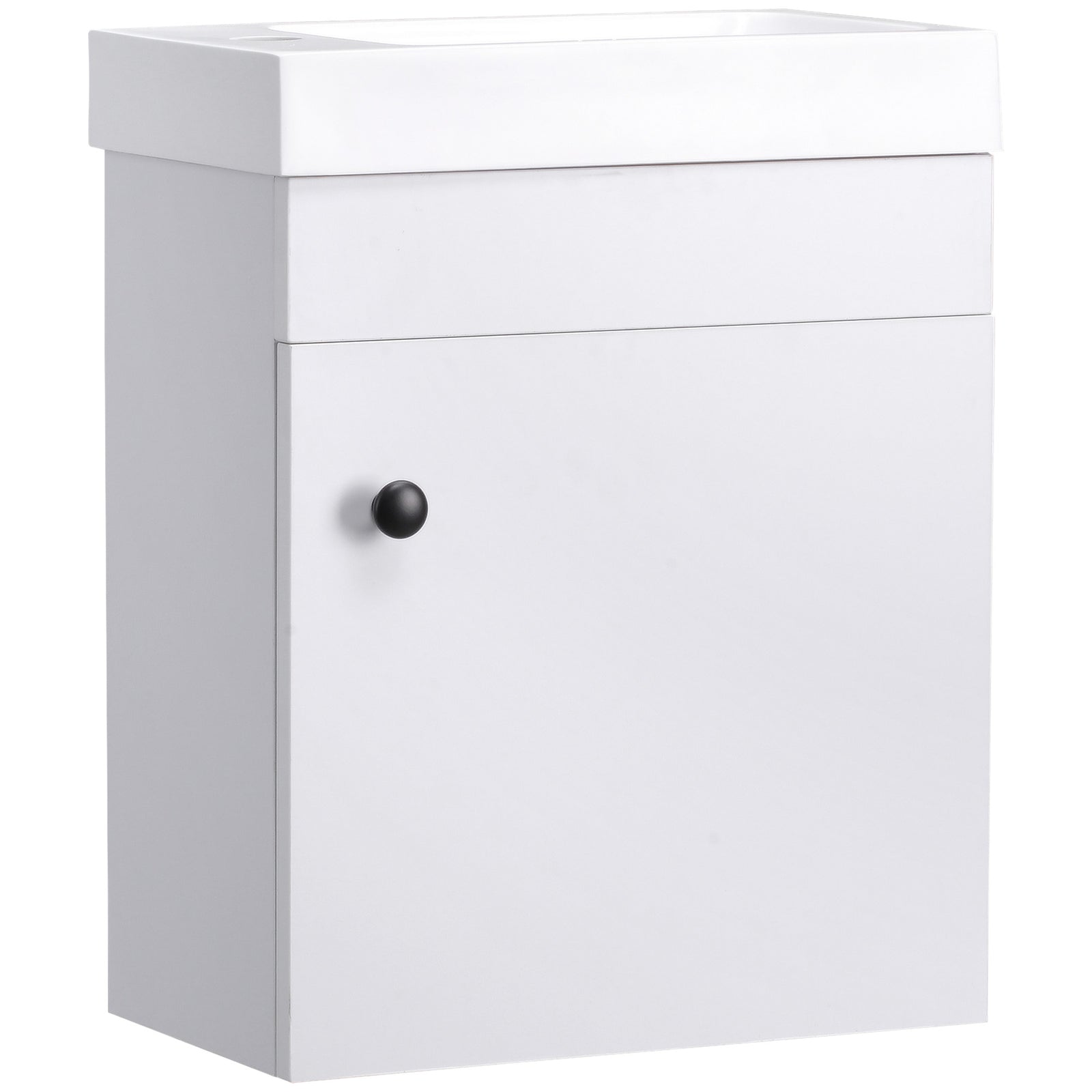 Bathroom Vanity Unit With Basin, Wall Mounted Wash Stand | One Size | White