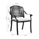3-piece Cast Aluminium patio furniture Square Outdoor Dining Set