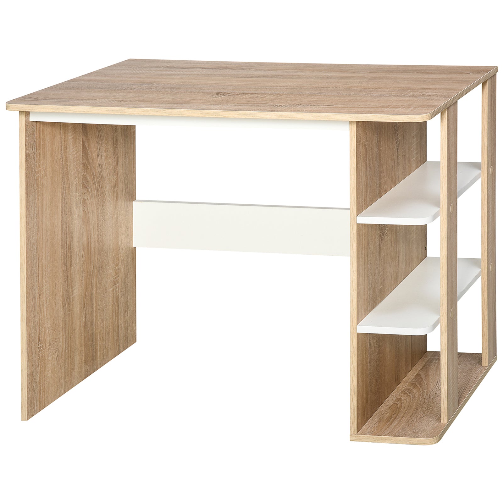 Duo Work Desk With 3-tier Shelves