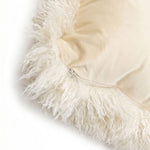 Faux Mongolian Fur Cushion, 40 X 40cm | 40cm x 40cm | Cream